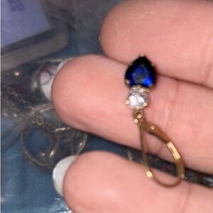 Elegant Blue and Gold Drop Earrings